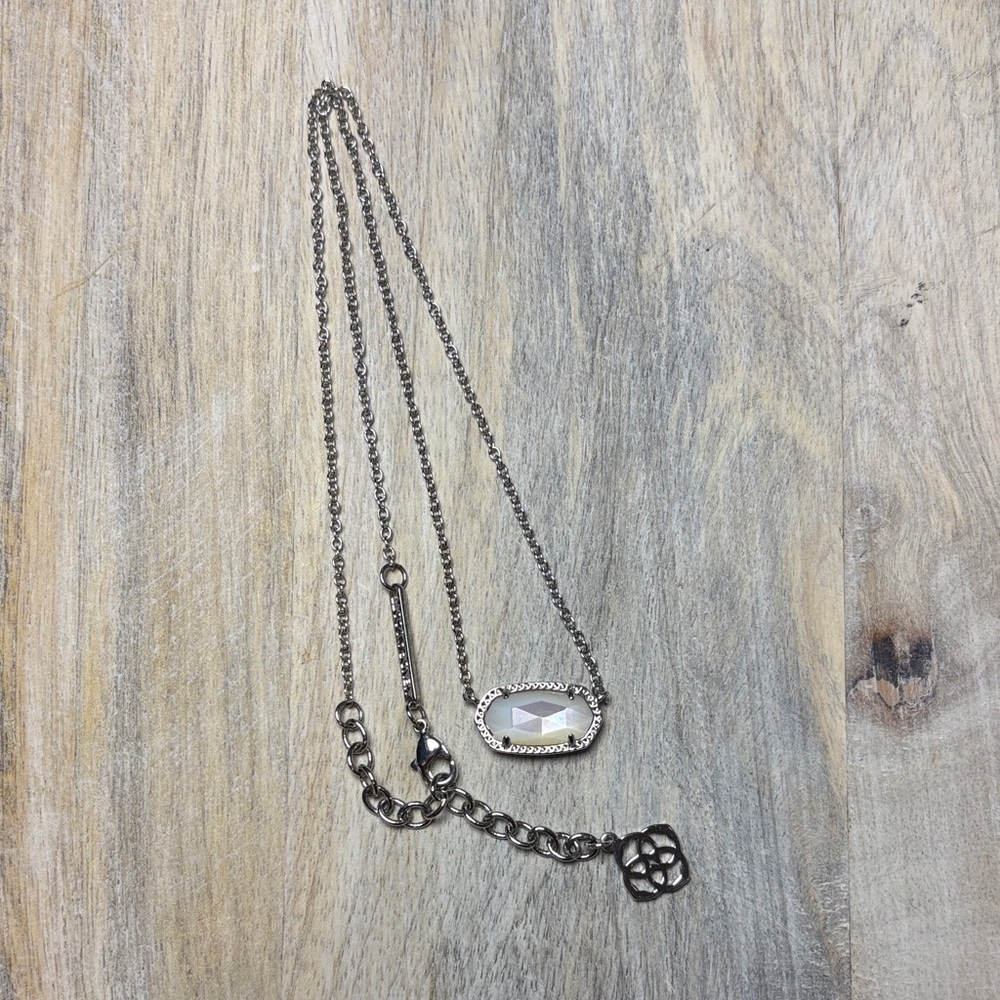 Kendra Scott Mother of Pearl Elisa Silver Necklace